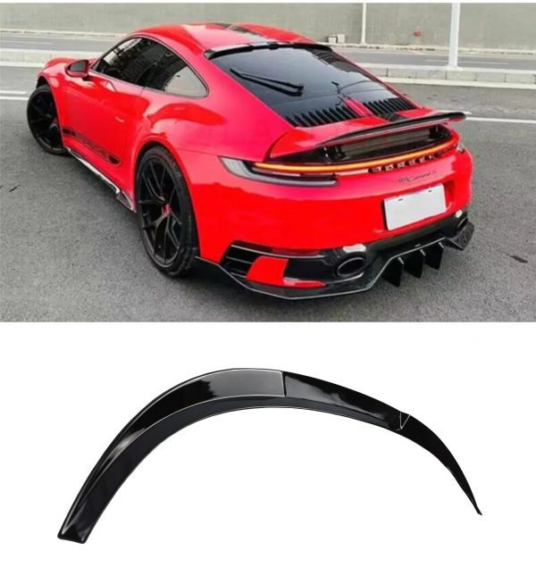 REAR SPOILER BOOT SPOILER GLOSS BLACK FOR PORSCHE CARRERA 911 4S 992 2019+ - Image 2