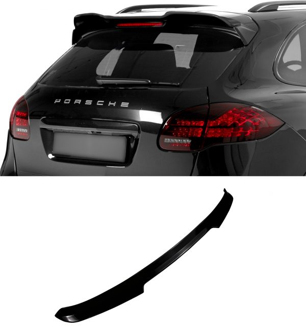 REAR ROOF SPOILER GLOSS BLACK FOR PORSCHE CAYENNE SUV 2015-2017 - Image 2