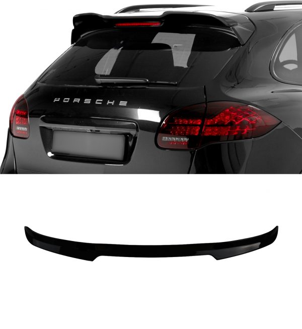 REAR ROOF SPOILER GLOSS BLACK FOR PORSCHE CAYENNE SUV 2015-2017