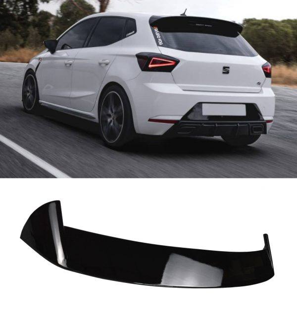 REAR SPOILER BOOT ROOF SPOILER CUPRA LOOK GLOSS BLACK FOR SEAT IBIZA 2017-2021 - Image 2