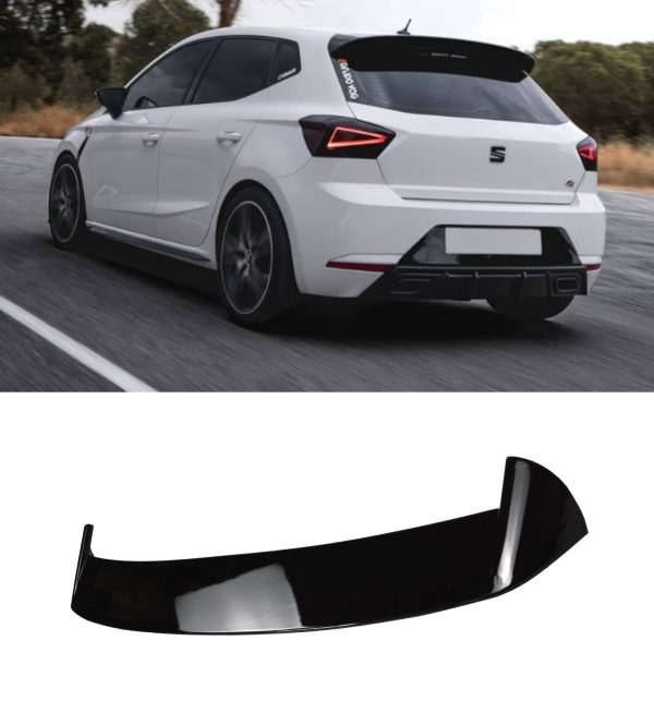 REAR SPOILER BOOT ROOF SPOILER CUPRA LOOK GLOSS BLACK FOR SEAT IBIZA 2017-2021 - Image 3