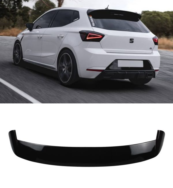 REAR SPOILER BOOT ROOF SPOILER CUPRA LOOK GLOSS BLACK FOR SEAT IBIZA 2017-2021 - Image 4