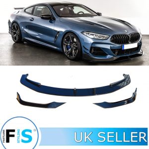 BMW 8 SERIES G16 G15 G14 FRONT SPLITTER LIP 3PC GLOSS BLACK