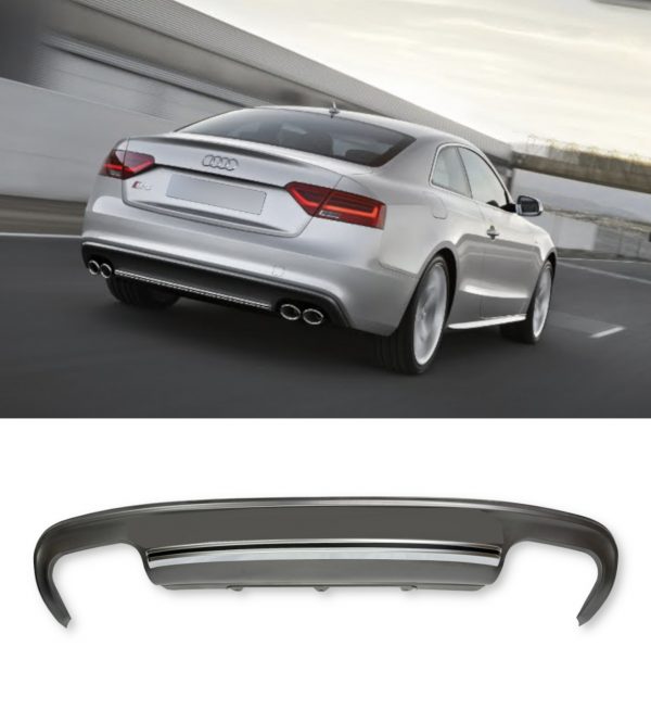 REAR DIFFUSER VALENCE S5 STYLE HONEYCOMB GREY FOR AUDI A5 S-LINE 2017+