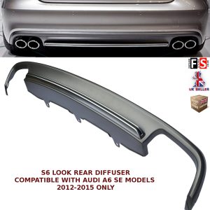 AUDI A6 S6 LOOK ABS QUAD EXHAUST REAR DIFFUSER