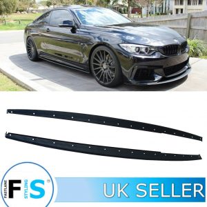 BMW 4 SERIES F32 F33 F36 M PERFORMANCE SIDE SKIRTS EXTENSIONS BLADES MATTE BLACK