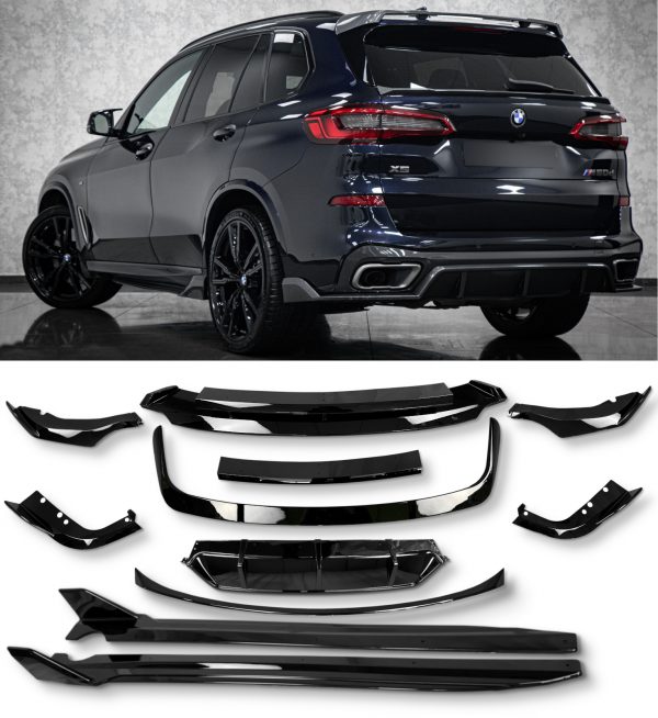 FRONT AERO KIT GLOSS BLACK CONVERSION FOR BMW X5 G05 2019+
