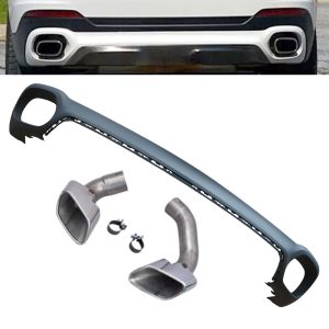 BMW X6 F16 REAR BUMPER VALANCE DIFFUSER V8 LOOK & TAILPIPES