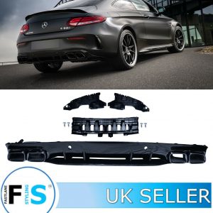 MERCEDES C CLASS A205 C205 C63S AMG STYLE DIFFUSER & TAILPIPES