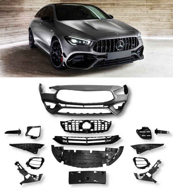 FRONT BUMPER BODYKIT CLA45 STYLE PRIMED FOR MERCEDES C118 W118 2019+