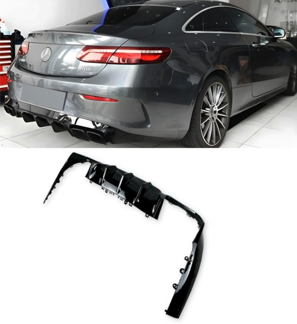 REAR DIFFUSER TIPS 63 STYLE GLOSS BLACK FOR MERCEDES E CLASS C238 A238 2017+ - Image 2