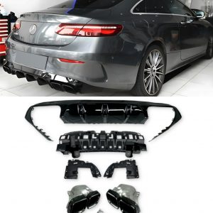 REAR DIFFUSER TIPS 63 STYLE GLOSS BLACK FOR MERCEDES E CLASS C238 A238 2017+