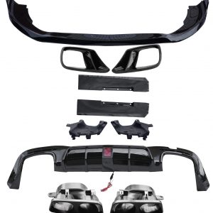 SPLITTER, DIFFUSER & TIPS BRABUS LOOK GLOSS BLK FOR MERCEDES S CLASS W222 18-22