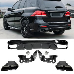 REAR DIFFUSER WITH TIPS GLE63 AMG STYLE MATTE BLACK FOR MERCEDES GLE SUV W166