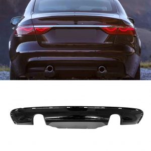 REAR DIFFUSER SINGLE EXHAUSTS OUTLET GLOSS BLACK FOR JAGUAR XE S XF R 2015+