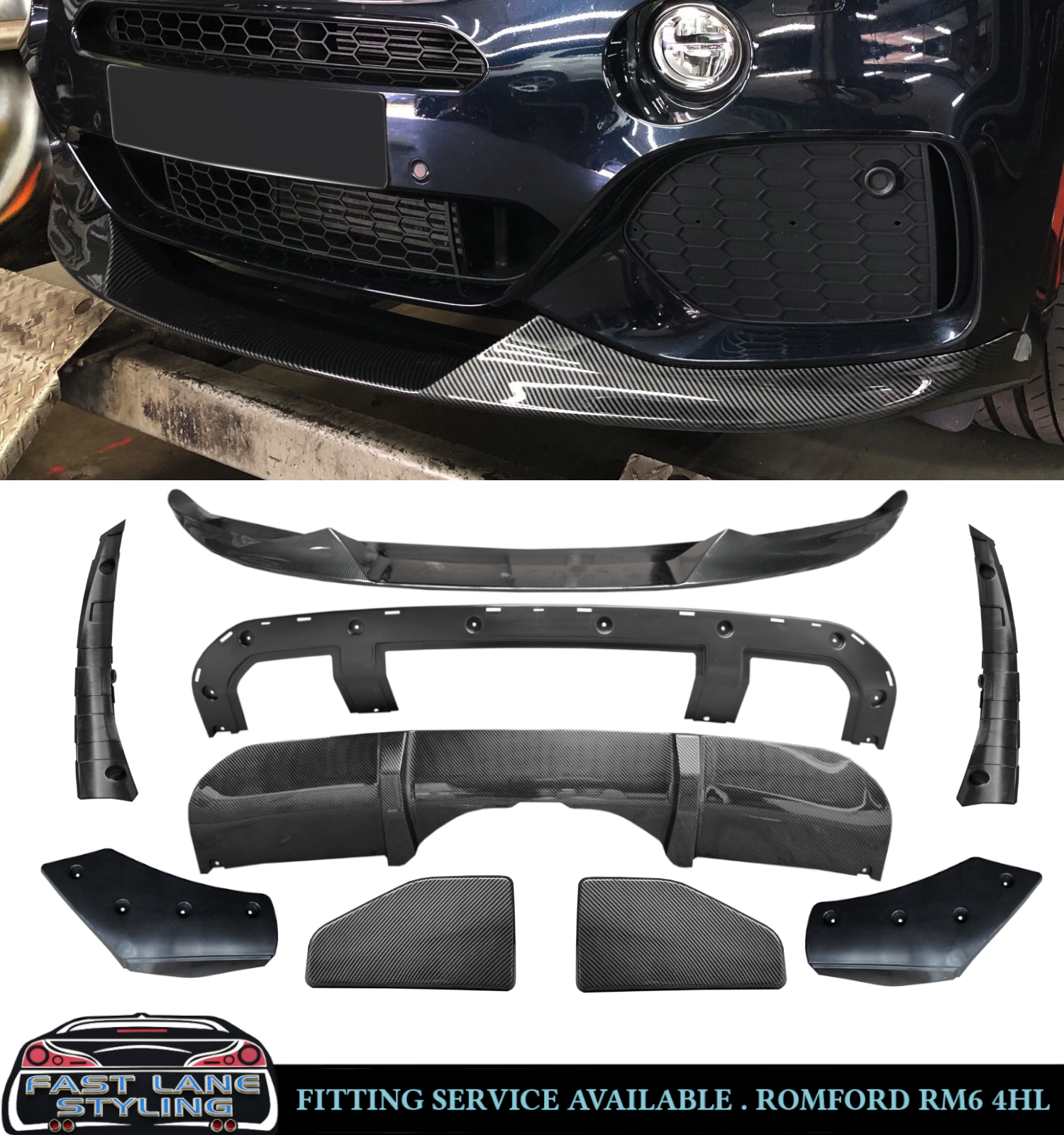 BMW X5 F15 AERO KIT FRONT SPLITTER LIP REAR DIFFUSER PACK CARBON FIBRE LOOK