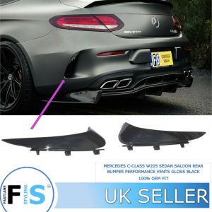 MERCEDES C-CLASS W205 COUPE C43 C63 LOOK REAR BUMPER VENTS TRIM FINS