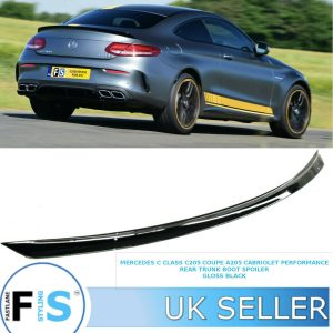 REAR BOOT SPOILER C63 EDITION 1 LOOK GLOSS BLACK FOR MERCEDES C CLASS A205 C205