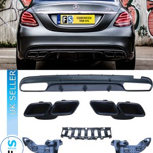 MERCEDES C CLASS W205 S205 C63 AMG DIFFUSER & C63 TAILPIPES 2014-2018