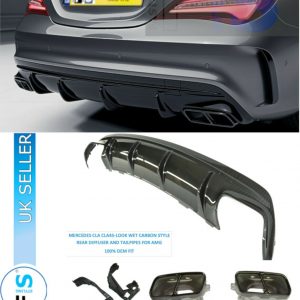 MERCEDES CLA45 W/C117 CARBON LOOK DIFFUSER EXHAUST TAILPIPES
