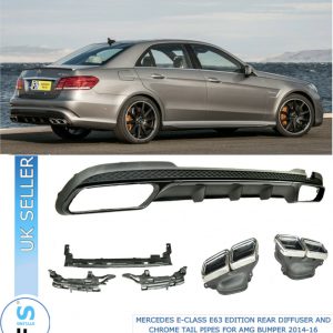 MERCEDES E-CLASS W212 E63 LOOK REAR DIFFUSER & TAILPIPES