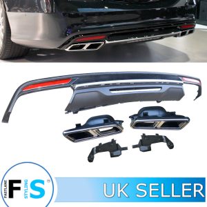 REAR DIFFUSER & TIPS S65 AMG LOOK MATTE BLACK FOR MERCEDES S CLASS W222 2013-2017