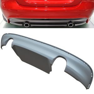 JAGUAR XE S XF DUAL SINGLE OUTLET REAR DIFFUSER BUMPER VALANCE 2015 UP PRIMED