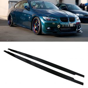 SIDE SKIRT EXTENSION BLADES GLOSS BLACK FOR BMW 3 SERIES E90 E92 E93 2005-2013