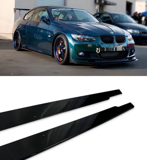 SIDE SKIRT EXTENSION BLADES GLOSS BLACK FOR BMW 3 SERIES E90 E92 E93 2005-2013 - Image 5