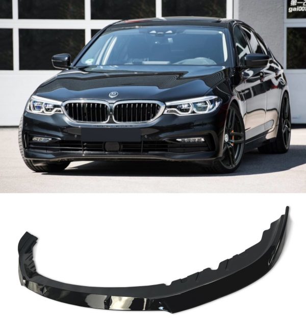 FRONT LIP SPLITTER 1PC GLOSS BLACK FOR BMW 5 SERIES G30 2017-2019 - Image 2