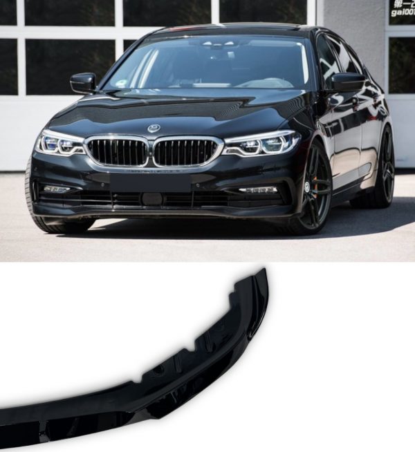 FRONT LIP SPLITTER 1PC GLOSS BLACK FOR BMW 5 SERIES G30 2017-2019 - Image 5