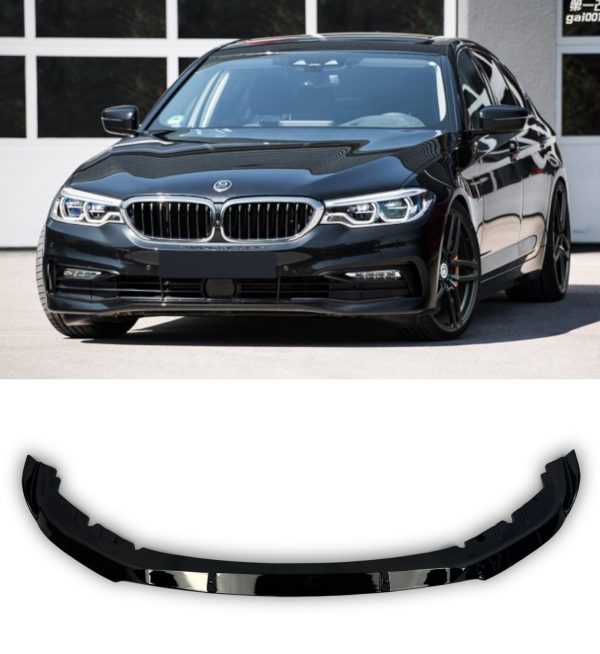 FRONT LIP SPLITTER 1PC GLOSS BLACK FOR BMW 5 SERIES G30 2017-2019