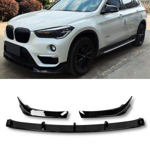 FRONT LIP SPLITTER M PERFORMANCE STYLE GLOSS BLACK FOR BMW X1 F48 2015-2022