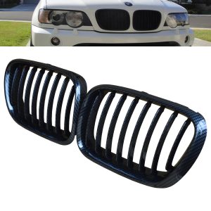 Front Kidney Grille BMW E53 X5 4DR pre Facelift 2000-2003 OEM FIT CARBON LOOK