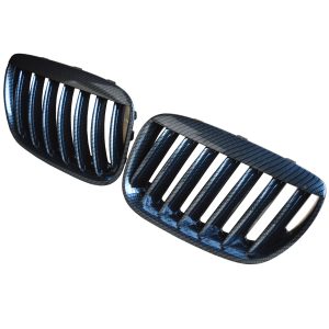 BMW E53 X5 4DR FACELIFT 04-06 FRONT KIDNEY GRILLE 100% OEM FIT CARBON LOOK
