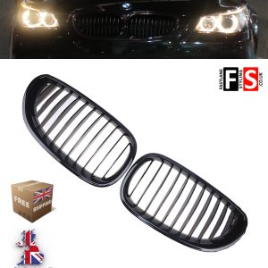 GLOSS BLACK FRONT KIDNEY SPORT GRILLE GRILL FOR BMW E60 E61 5 SERIES 2004-2010