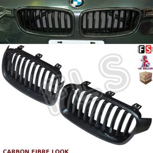BMW 3 SERIES F30 F31 2011-2016 FRONT KIDNEY GRILLE CARBON FIBRE LOOK OEM FIT