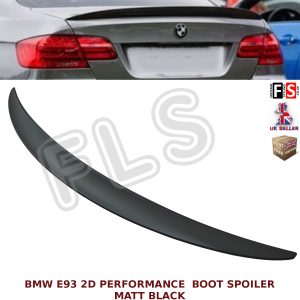 BMW 3 SERIES E93 CONVERTIBLE M PERFORMANCE REAR TRUNK BOOT SPOILER MATTE BLACK