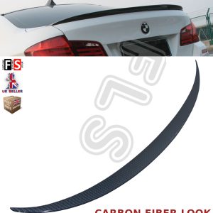 BMW 5 SERIES F10 REAR TRUNK BOOT LIP SPOILER M SPORT 2011-2017 CARBON FIBER LOOK ABS