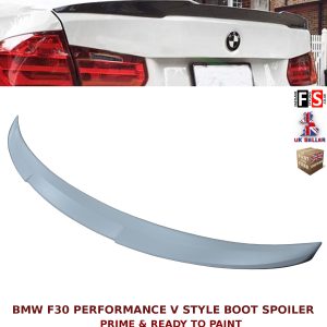 REAR BOOT SPOILER V STYLE PRIMED FOR BMW 3 SERIES F30 2012-2018