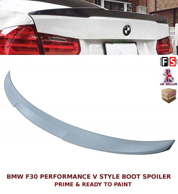 REAR BOOT SPOILER V STYLE PRIMED FOR BMW 3 SERIES F30 2012-2018