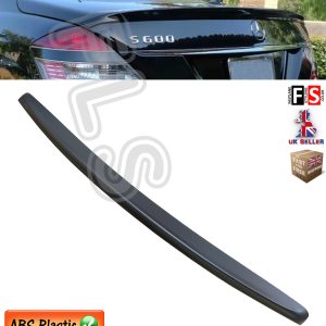 MERCEDES S CLASS W221 AMG REAR TRUNK BOOT LIP SPOILER 2007-2013 MATT BLACK