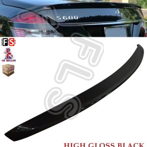 MERCEDES S CLASS W221 AMG REAR BOOT LIP SPOILER 2007-2013 GLOSS BLACK OEM FIT
