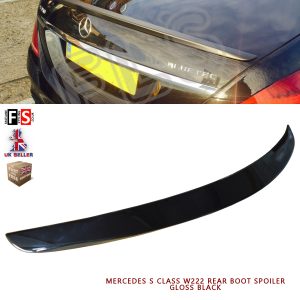 MERCEDES S CLASS W222 AMG REAR TRUNK BOOT LIP SPOILER GLOSS BLACK 100% OEM FIT