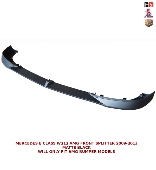 FRONT SPLITTER AMG LOOK MATTE BLACK FOR MERCEDES-BENZ E CLASS W212 E63 2009-2013