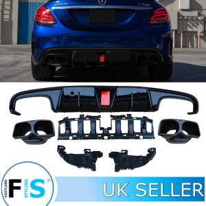 MERCEDES C CLASS C63 C205 A205 REAR DIFFUSER & TAILPIPES