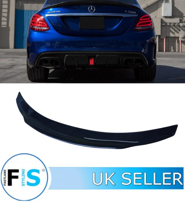 MERCEDES C CLASS C205 A205 DUCK SPOILER, B STYLE REAR DIFFUSER & TIPS GLOSS BLK - Image 5