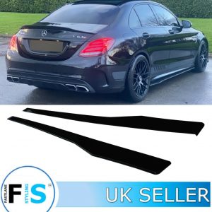 MERCEDES C CLASS W205 C205 AMG STYLE SIDE SKIRT EXTENSION BLADES