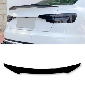 REAR BOOT SPOILER GLOSS BLACK V STYLE FOR AUDI A4 S4 B9 SALOON 2016+