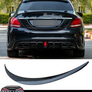 MERCEDES C CLASS W205 REAR BOOT TRUNK SPOILER C63 AMG STYLE GLOSS BLACK 2014-21